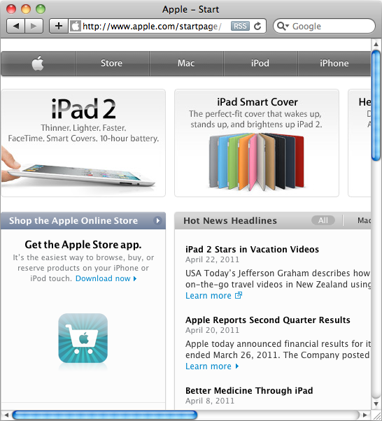 current apple.com screenshot